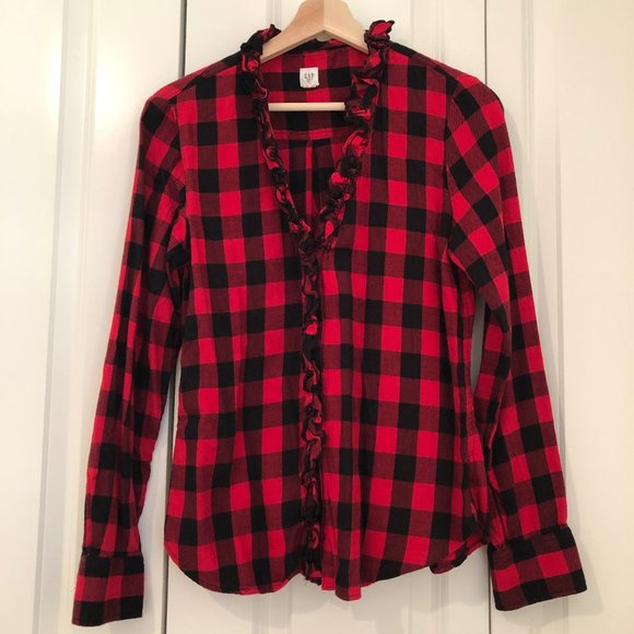 GAP Buffalo Plaid Flannel Top - Picture 1 of 14